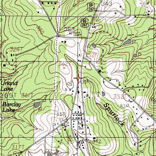 Topographic Map of Texas Forest Service Woodville Office, TX