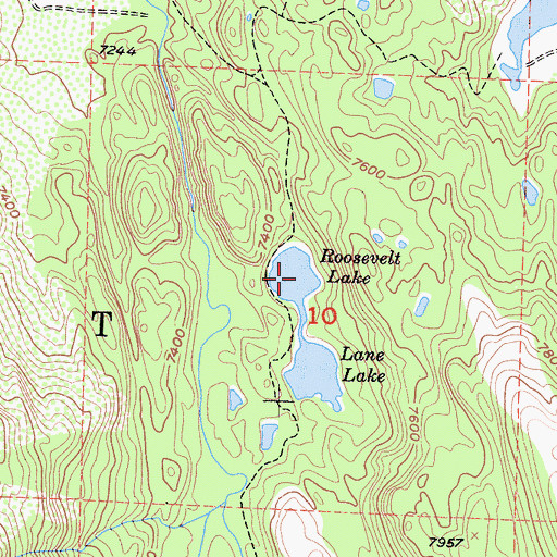 Topographic Map of Roosevelt Lake, CA