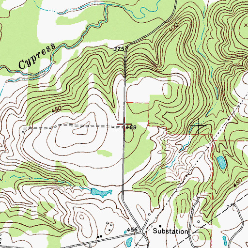 Topographic Map of South Franklin Volunteer Fire Department Station 2, TX