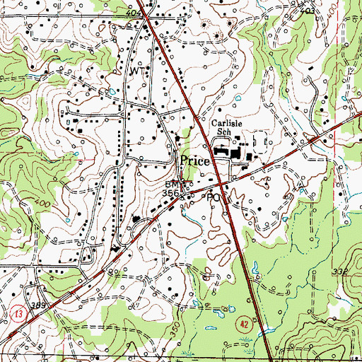 Topographic Map of Carlisle Volunteer Fire Department Station 1, TX