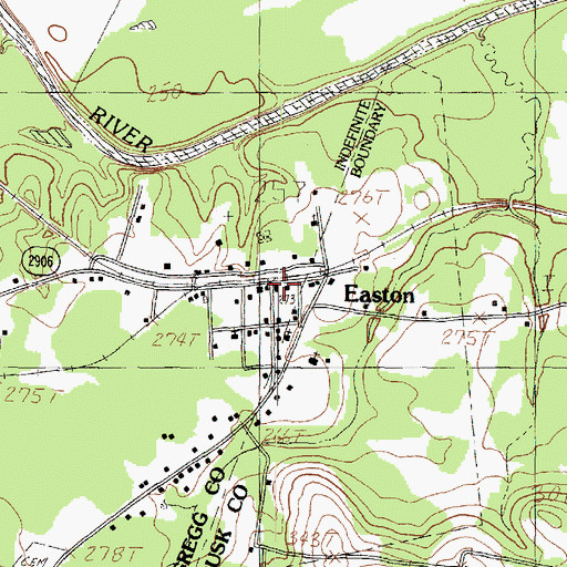 Topographic Map of Easton Volunteer Fire Department, TX