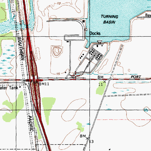 Topographic Map of Port of Houston Authority Fire Department Station 4, TX