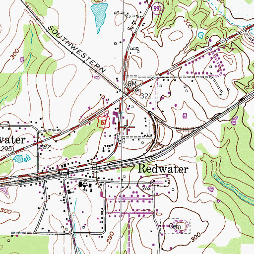 Topographic Map of Redwater Volunteer Fire Department, TX