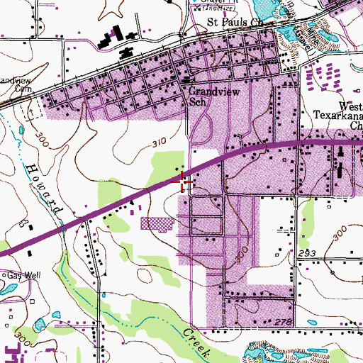 Topographic Map of Texarkana Fire Department Station 7, TX