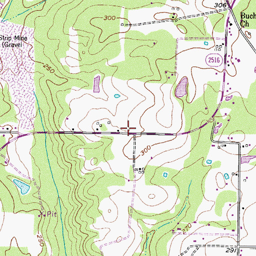Topographic Map of Liberty - Eylau Volunteer Fire Department Station 2, TX