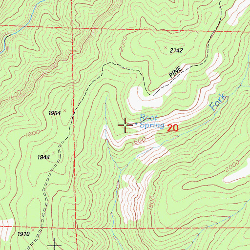 Topographic Map of Root Spring, CA