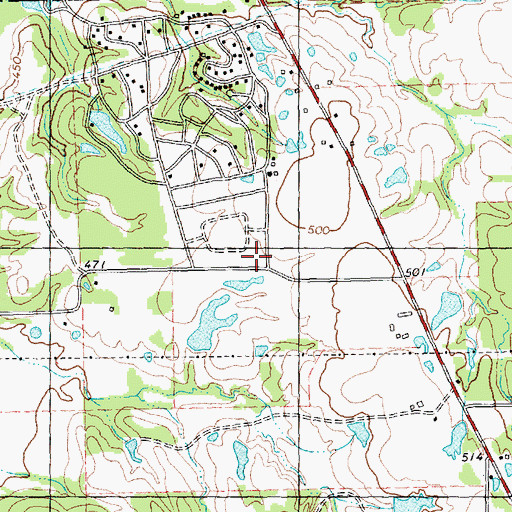 Topographic Map of Rolling Oaks Volunteer Fire Department, TX