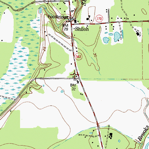 Topographic Map of Moss Bluff Volunteer Fire Department Station 1, TX