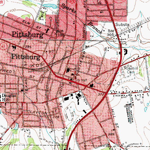 Topographic Map of Texas Forest Service Pittsburg Office, TX