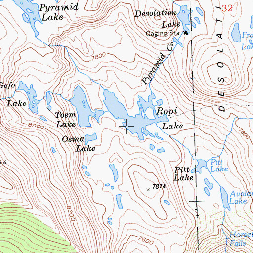Topographic Map of Ropi Lake, CA