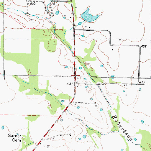 Topographic Map of Lamar County Midway Volunteer Fire Department, TX