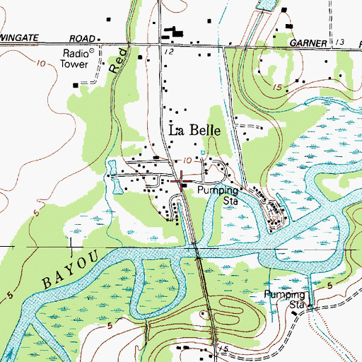 Topographic Map of Labelle - Fannett Volunteer Fire Department / Emergency Medical Services Substation, TX