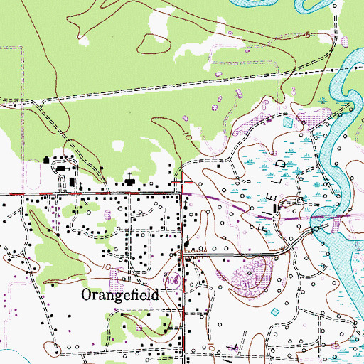 Topographic Map of Bridge City Volunteer Fire and Rescue Orangefield Station, TX