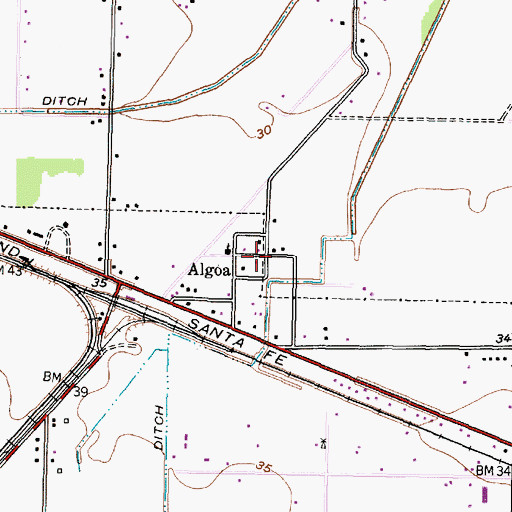 Topographic Map of Santa Fe Fire and Rescue Station 3, TX