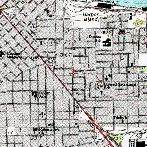 Topographic Map of Beaumont Fire and Rescue Station 11, TX