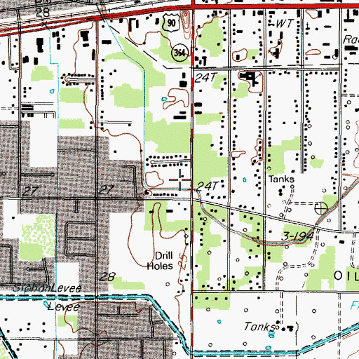 Topographic Map of Beaumont Fire and Rescue Station 6, TX