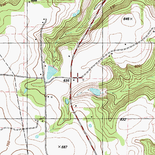 Topographic Map of Elmwood Volunteer Fire Department, TX