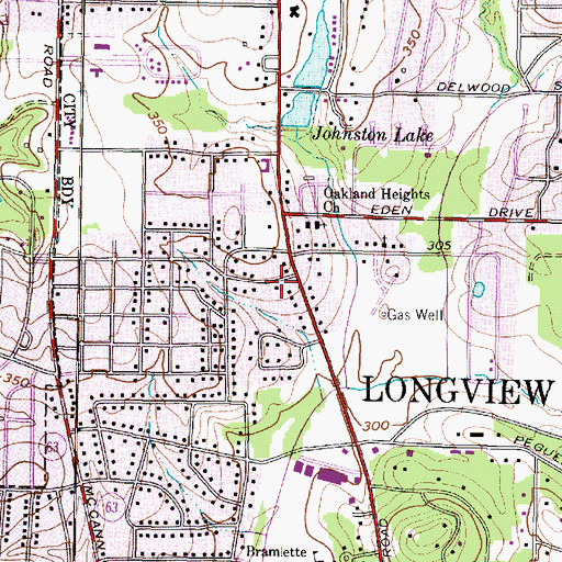 Topographic Map of Longview Fire Department / Emergency Medical Services Station 6, TX