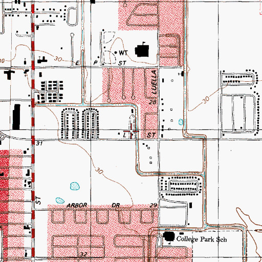 Topographic Map of Deer Park Volunteer Fire Department - Station 2, TX