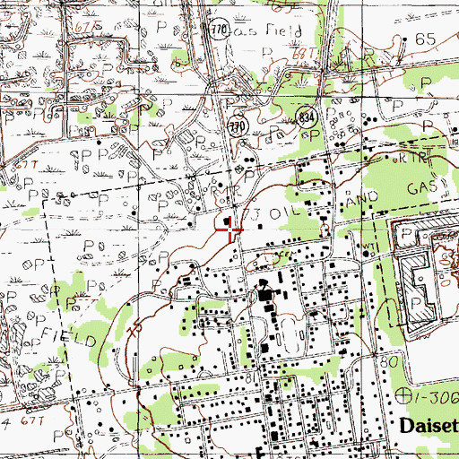 Topographic Map of Hull - Daisetta Volunteer Fire Department, TX
