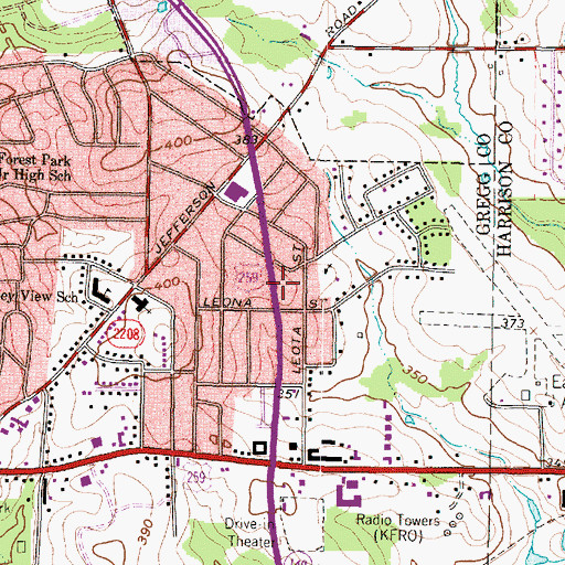 Topographic Map of Longview Fire Department 2 - Hazmat WMD HeadQuarters, TX