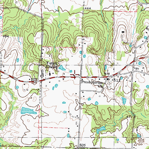 Topographic Map of Chicota Volunteer Fire Department, TX