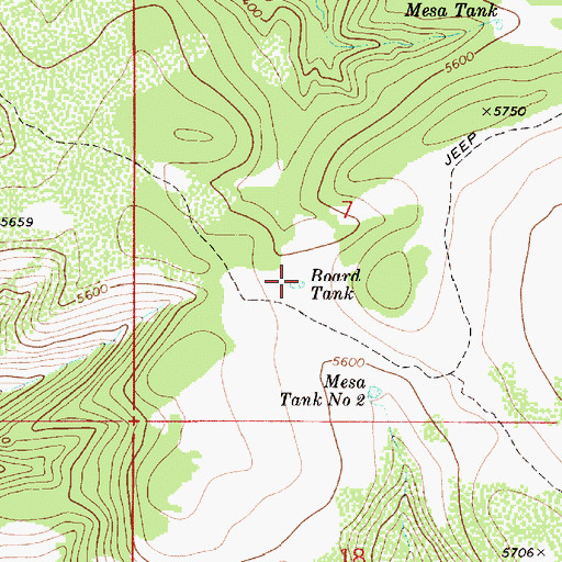Topographic Map of Board Tank, AZ