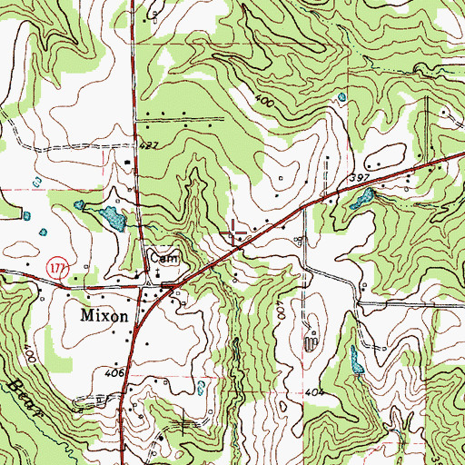 Topographic Map of North Cherokee County Volunteer Fire Department Station 1, TX