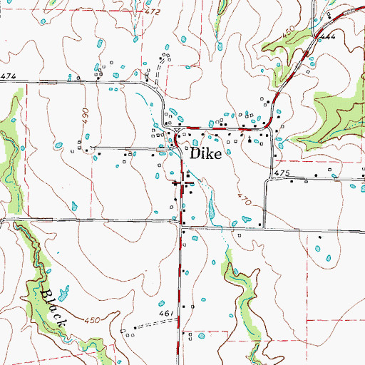 Topographic Map of Dike Volunteer Fire Department - First Responders, TX