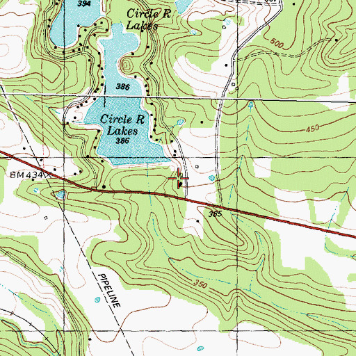 Topographic Map of 84 East Volunteer Fire Department, TX