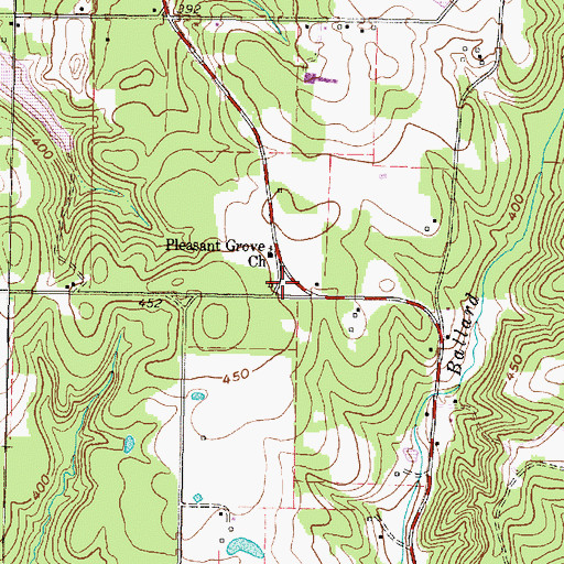 Topographic Map of Pleasant Grove Volunteer Fire Department, TX