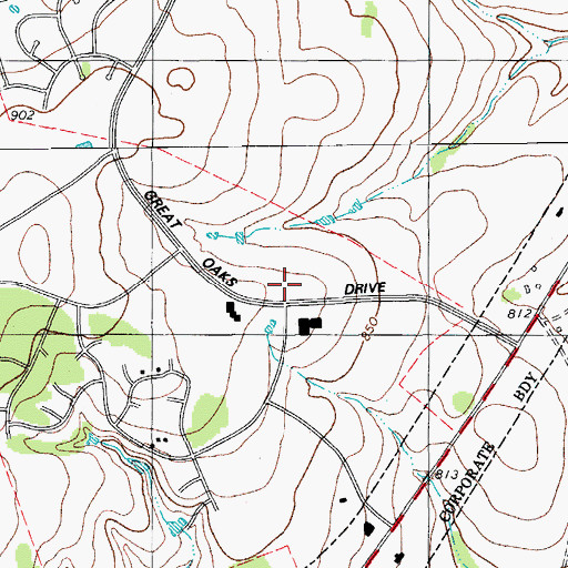 Topographic Map of Williamson County Emergency Medical Services Round Rock, TX