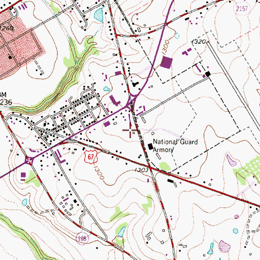 Topographic Map of Erath County Emergency Medical Services, TX