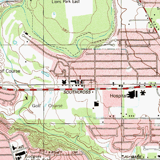 Topographic Map of Apollo Ambulance, TX