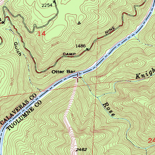 Topographic Map of Rose Creek, CA