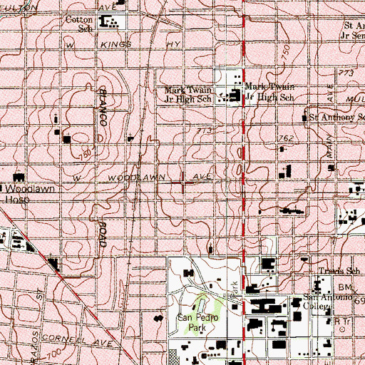 Topographic Map of Amb - Trans Ambulance, TX