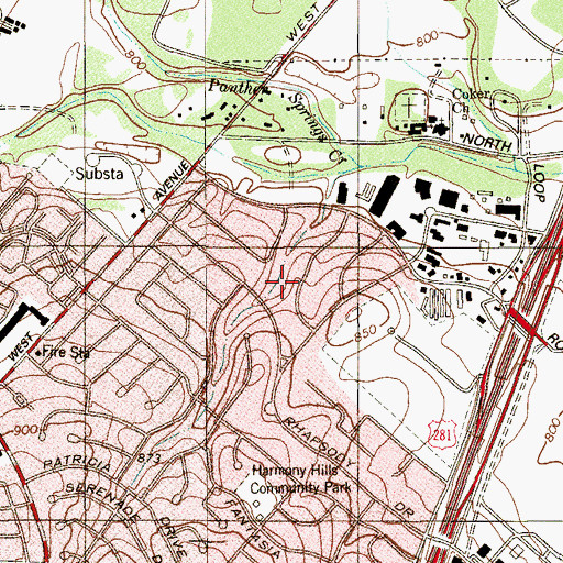 Topographic Map of American Medical Response, TX