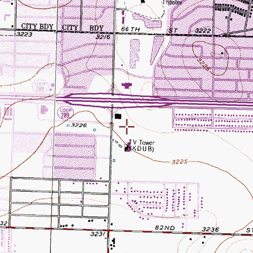 Topographic Map of Lubbock Emergency Medical Service Station 4, TX