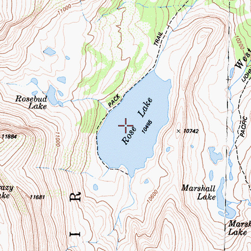 Topographic Map of Rose Lake, CA