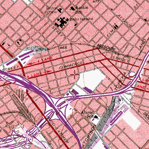 Topographic Map of Greater Dallas Emergency Medical Service, TX