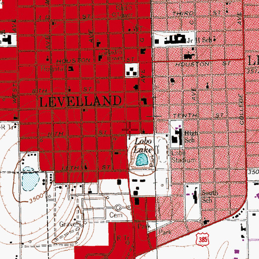 Topographic Map of Cochran Emergency Medical Service, TX