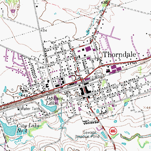 Topographic Map of Thorndale Volunteer Emergency Medical Services, TX