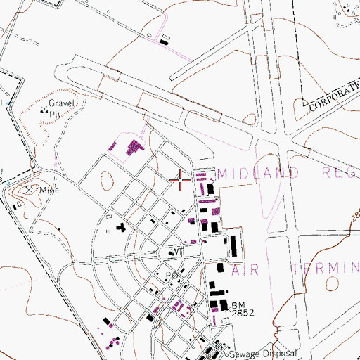 Topographic Map of Southwest Med Evac 6 Midland, TX