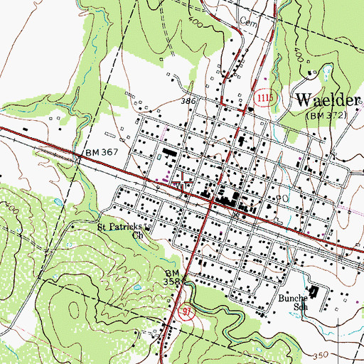 Topographic Map of Gonzales County Emergency Medical Services / Rescue Station 3, TX