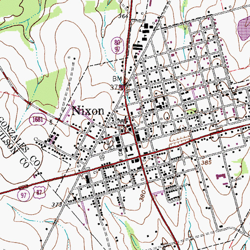 Topographic Map of Gonzales County Emergency Medical Services / Rescue Station 2, TX