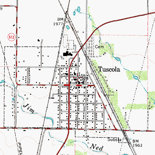 Topographic Map of South Taylor Emergency Medical Service, TX