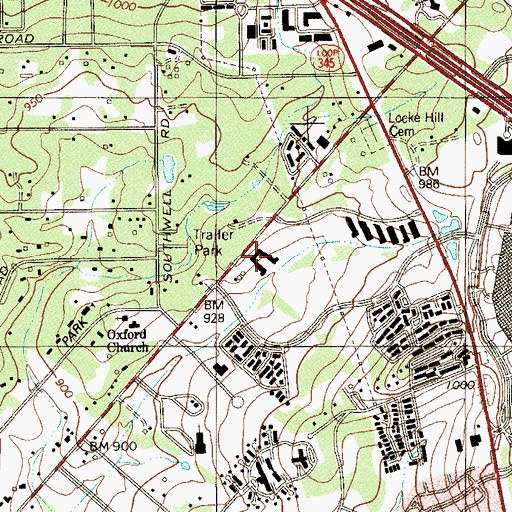 Topographic Map of X - Tra Mile Ambulance Service, TX