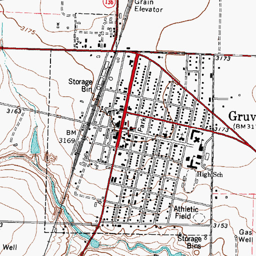 Topographic Map of Gruver Emergency Medical Service, TX