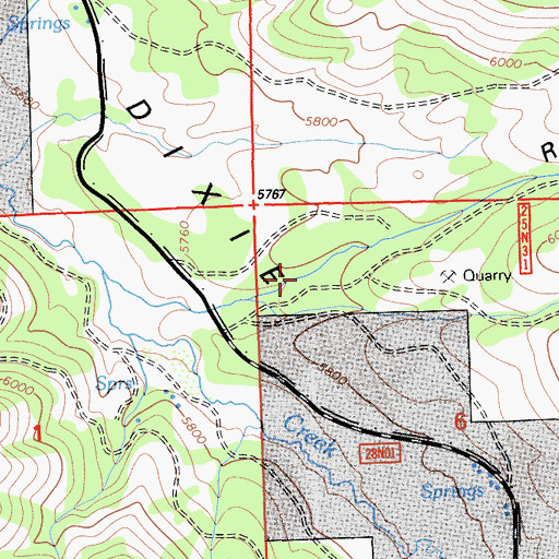 Topographic Map of Ross Canyon, CA