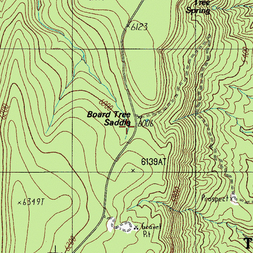 Topographic Map of Board Tree Saddle, AZ
